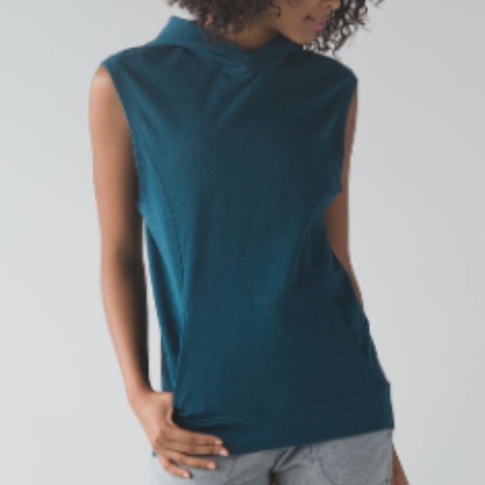 Lululemon Blissed Out Sleeveless Hoodie Alberta Lake Teal